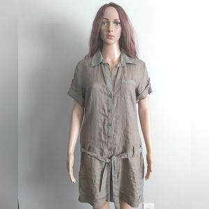 Mexx sage green linen cargo romper